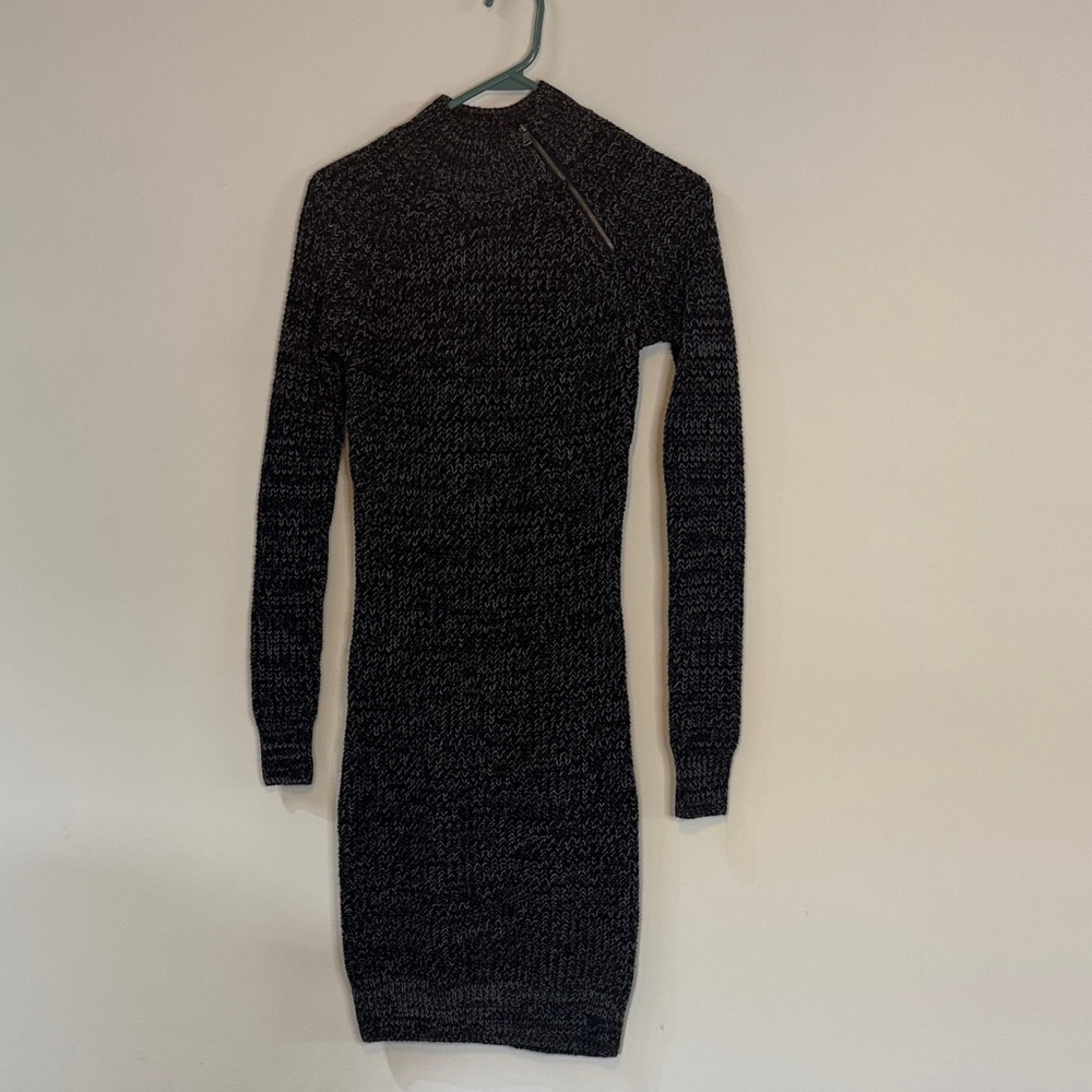 If It Were Me Gray and Black Sweater Dress